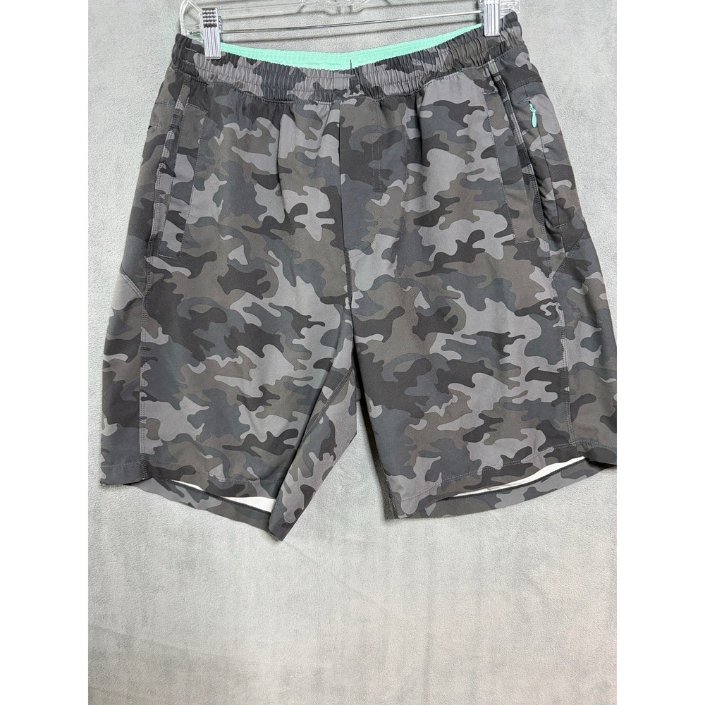 Birddogs Wyatt Slurp Gray Camo Athletic Lined Shorts Mens Large 9in Gym Yoga